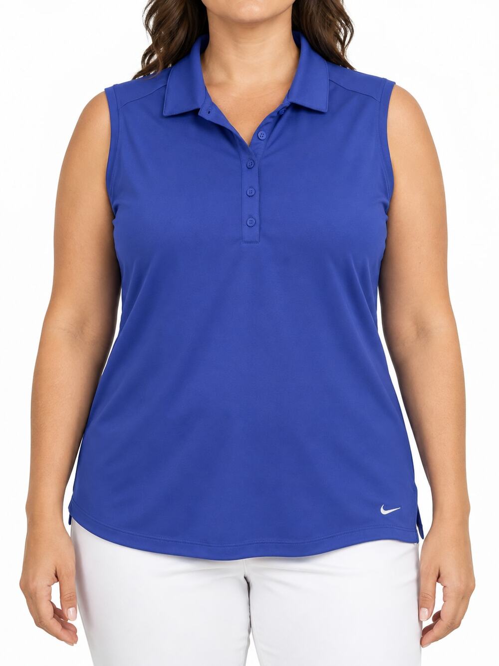 Nike Golf Victory Solid Sleeveless Golf Polo Women's XL Blue Dri-FIT 725598 NWT